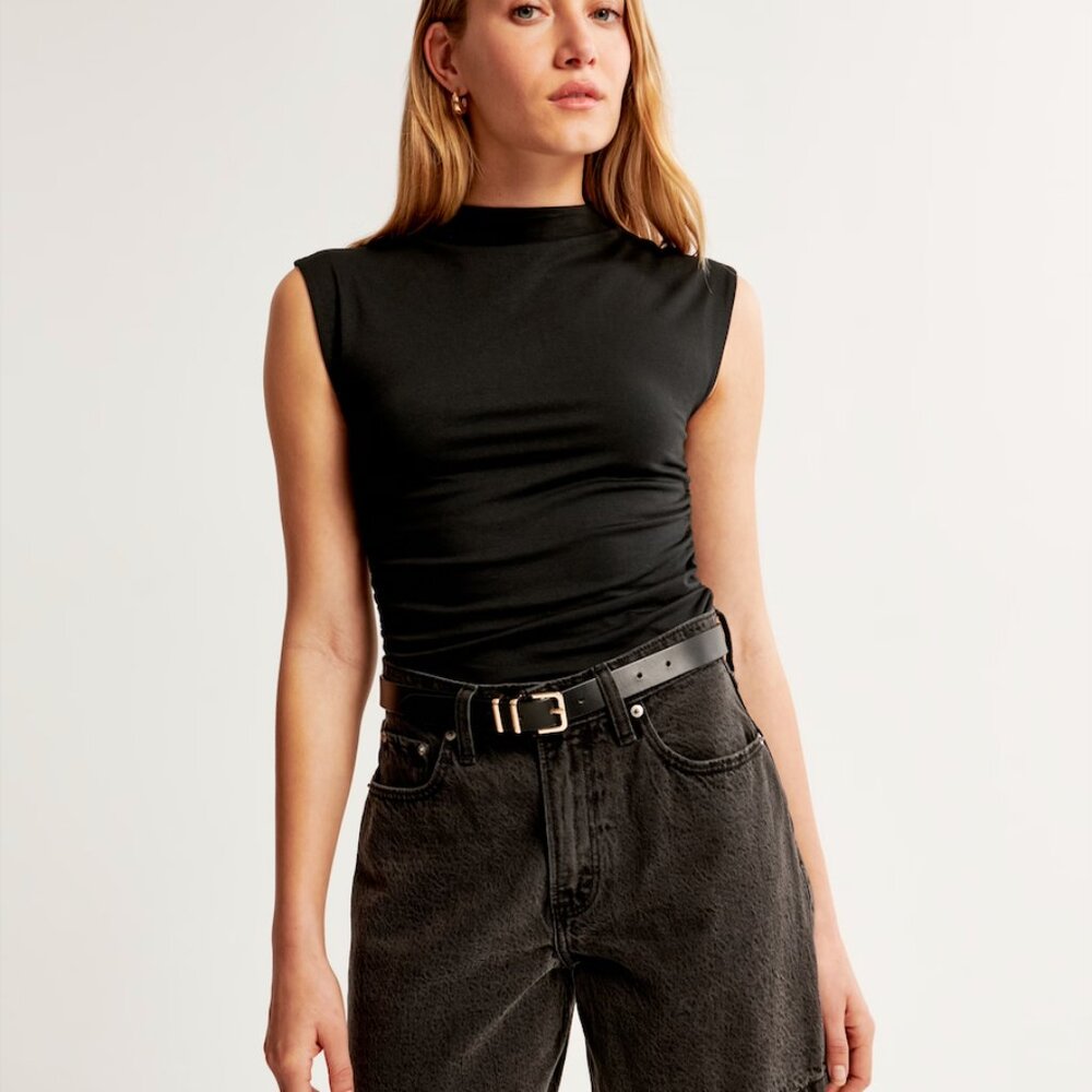 Abercrombie Paloma Top Black Size L